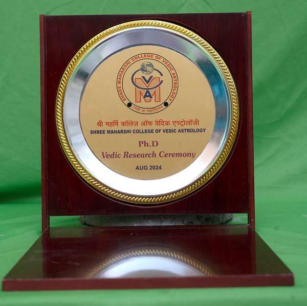 Dr. Acharya - PhD Vedic Research Award